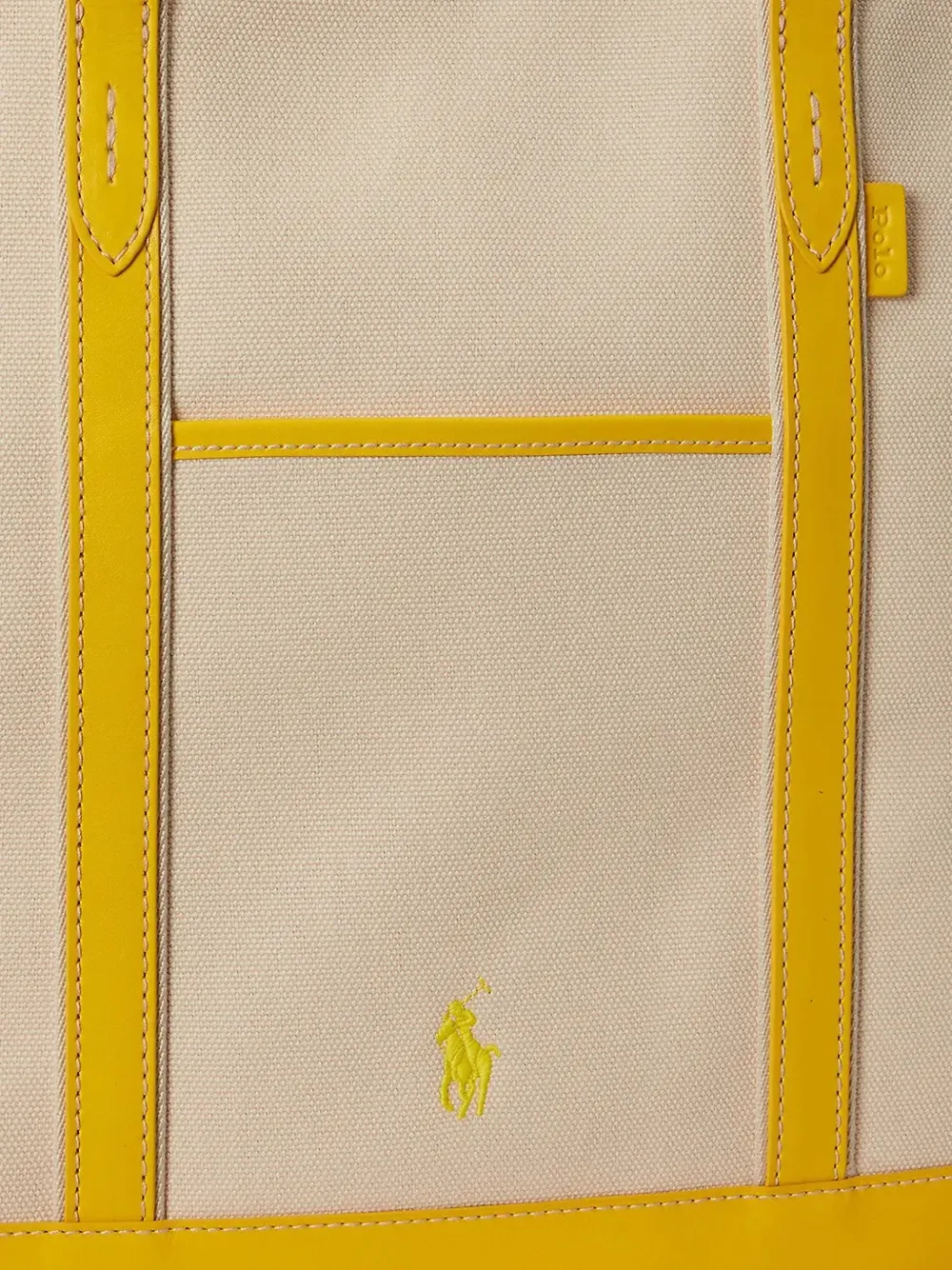 Polo Ralph Lauren Medium canvas shopper met leren afwerking Beige