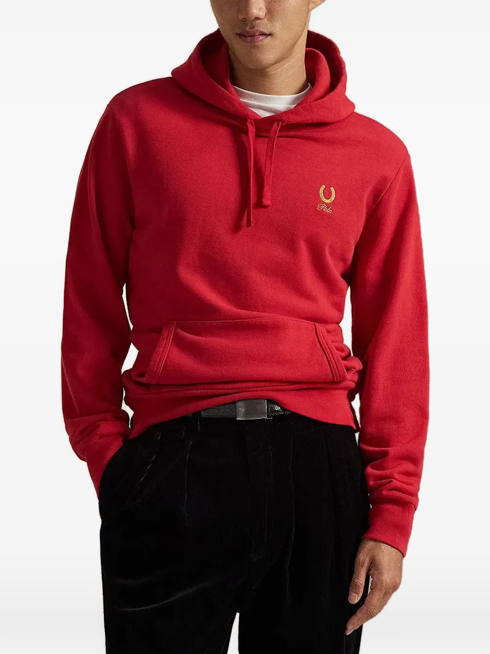Polo Ralph Lauren logo-embroidery hoodie - Rot