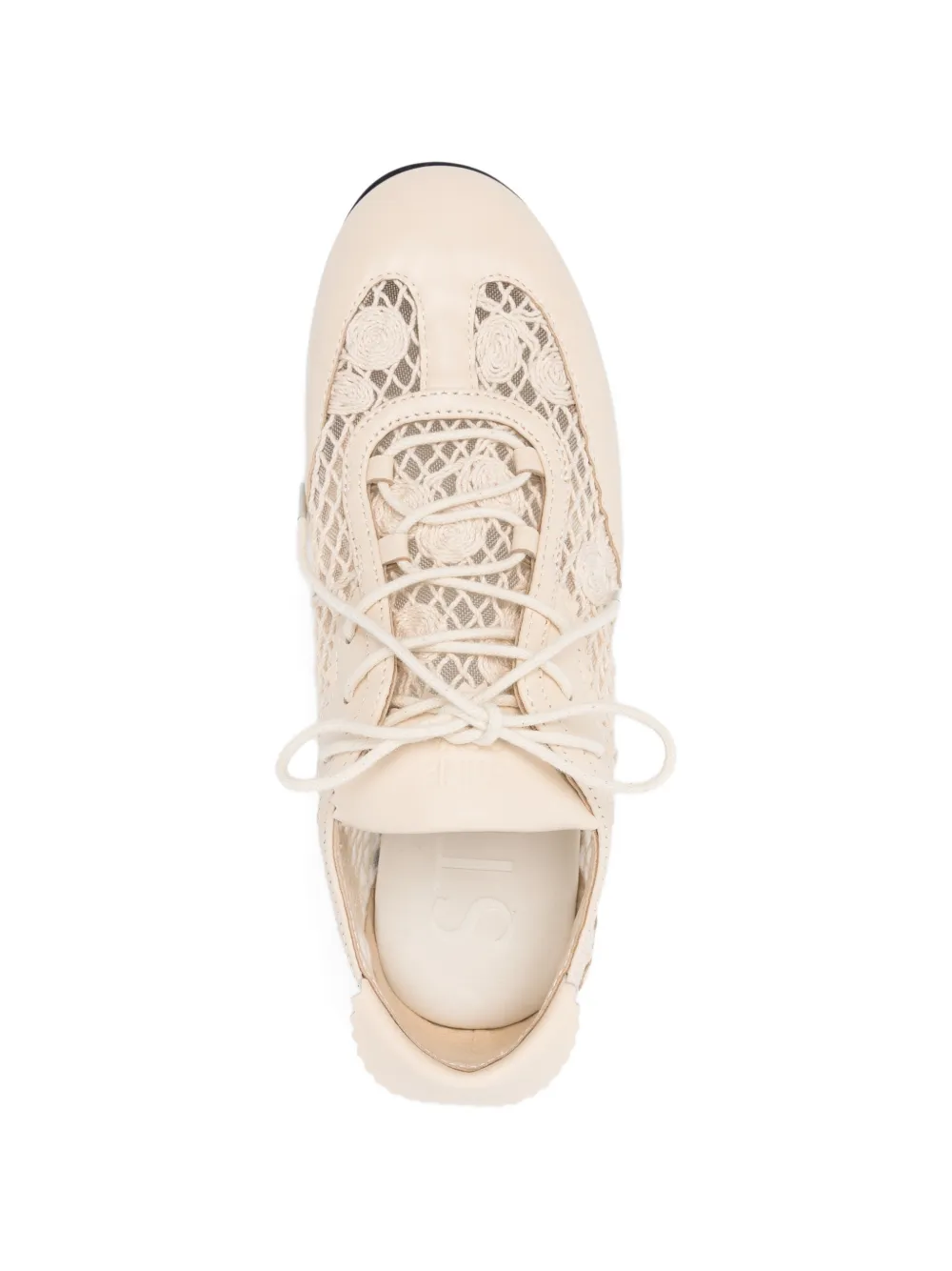 Stine Goya Sneakers met kanten detail Beige