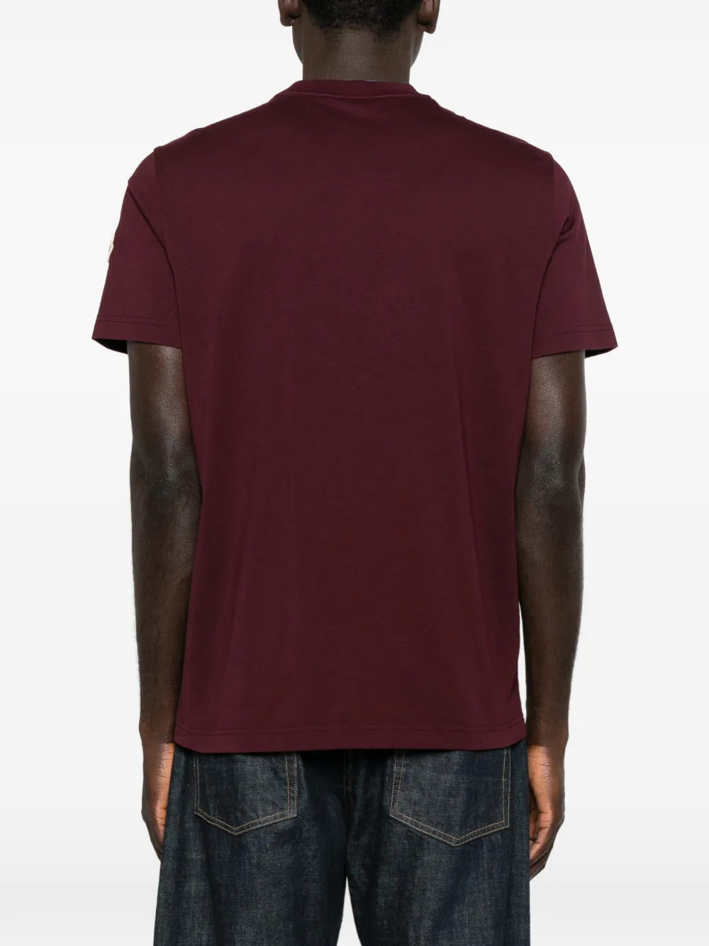 Moncler T-shirt met geborduurd logo Paars