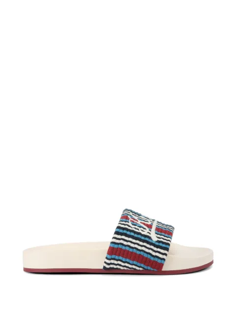 Kurt Geiger London striped-pattern logo-embroidery slides