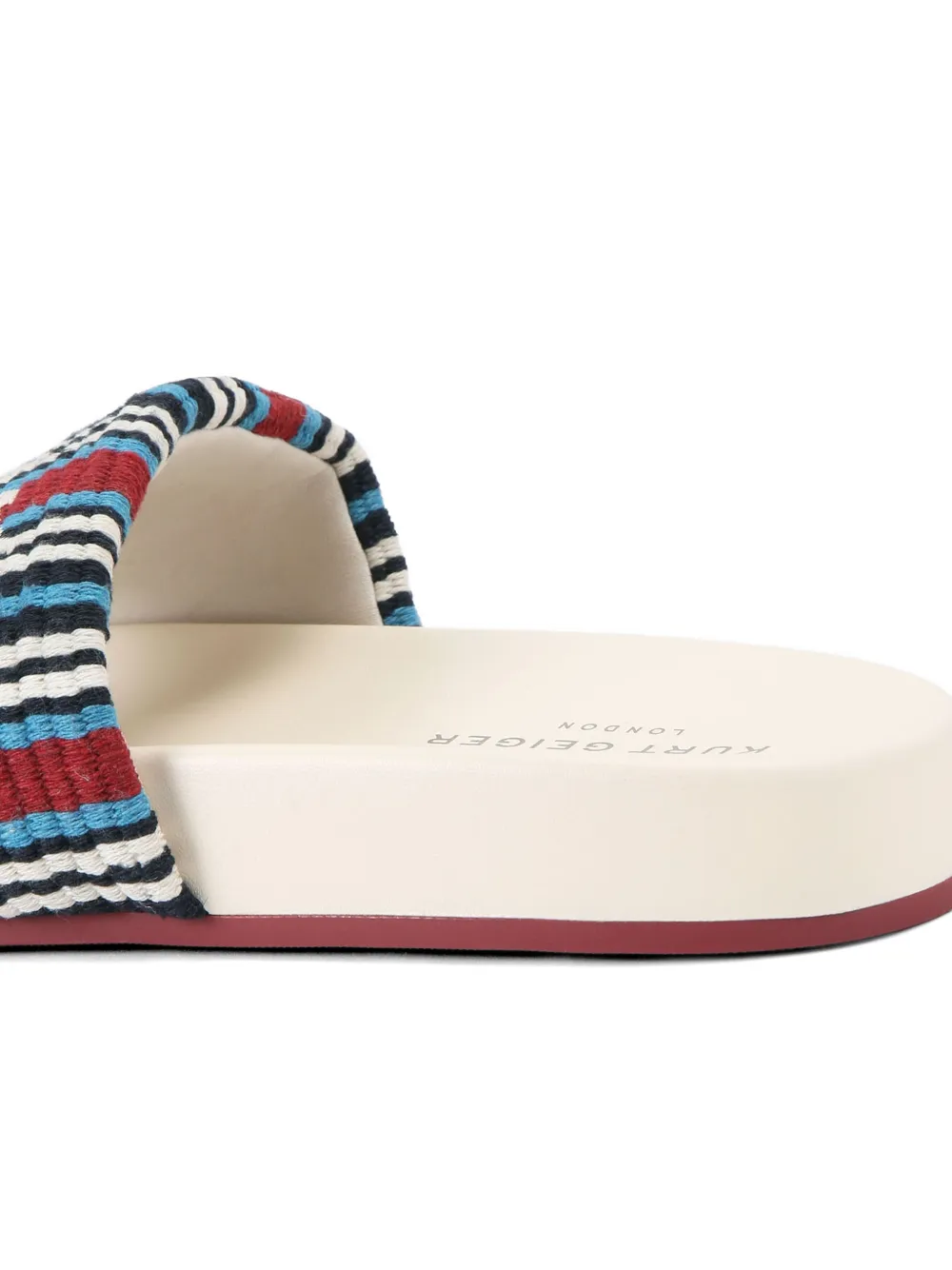 Kurt Geiger London Gestreepte slippers met geborduurd logo Rood