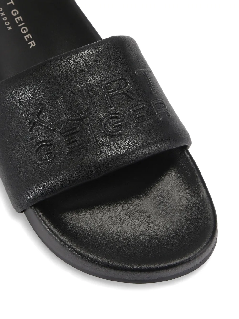 Kurt Geiger London Stacked slippers met logo-reliëf Zwart