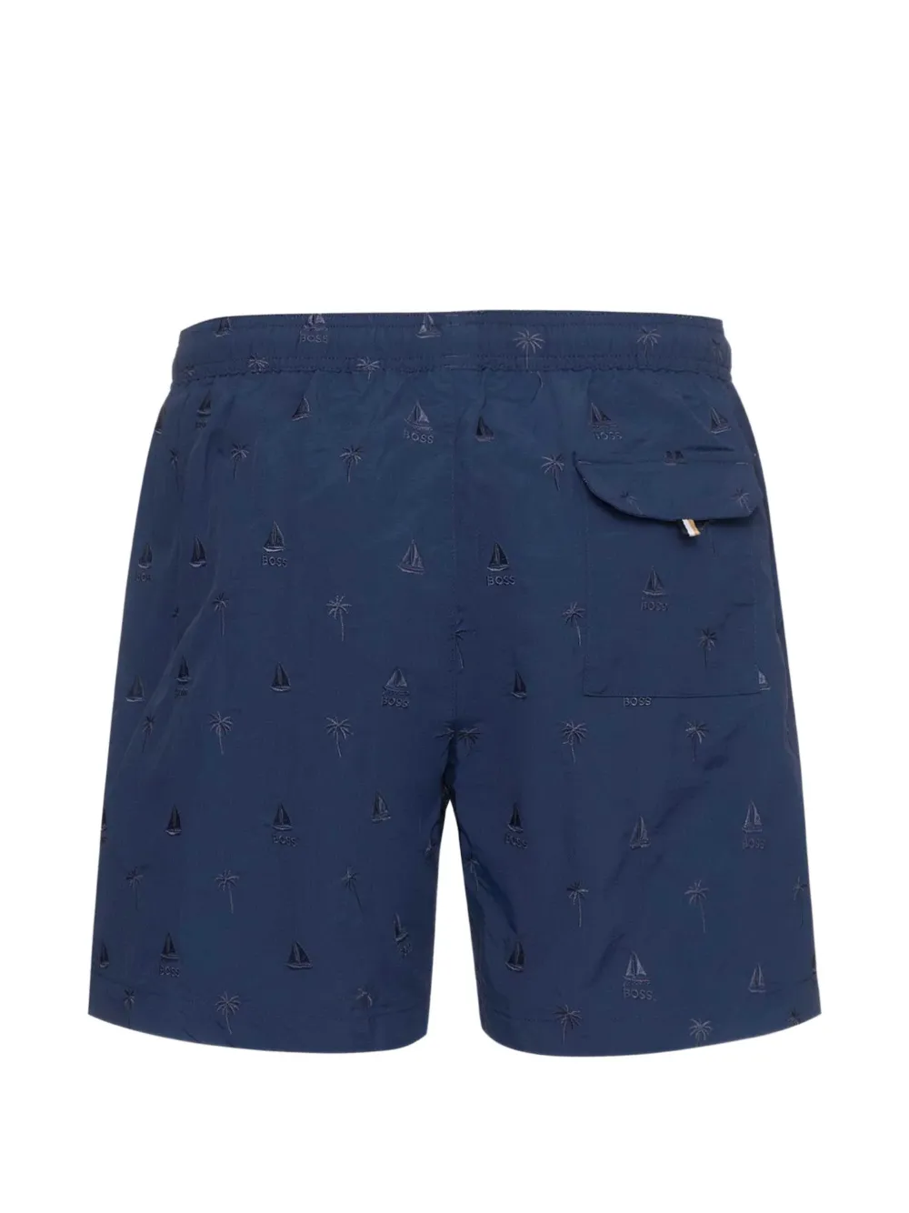 BOSS Zwembroek met borduurwerk Blauw