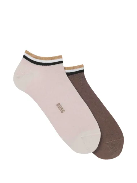 BOSS logo-print ankle-high socks (set of two)