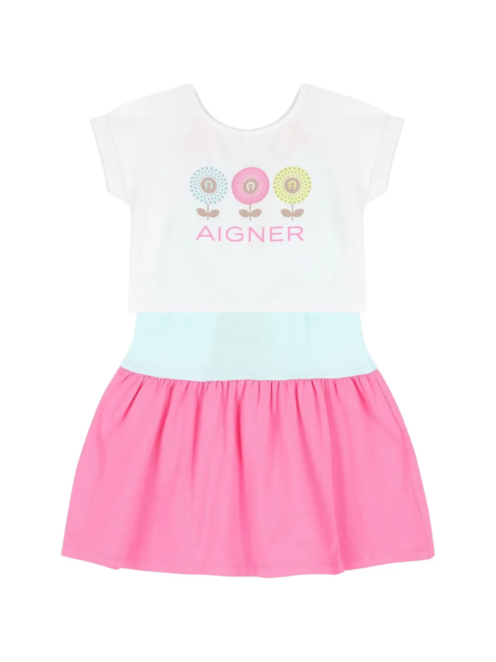 Aigner Kids Jurk met logo Roze