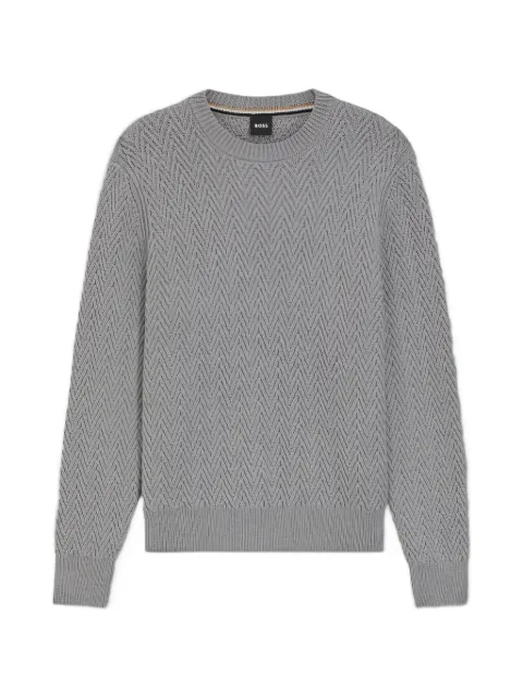 BOSS sweater with herringbone structure