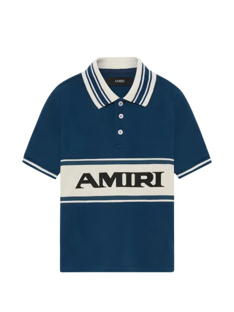 AMIRI KIDS playera tipo polo con motivo de rayas y logo