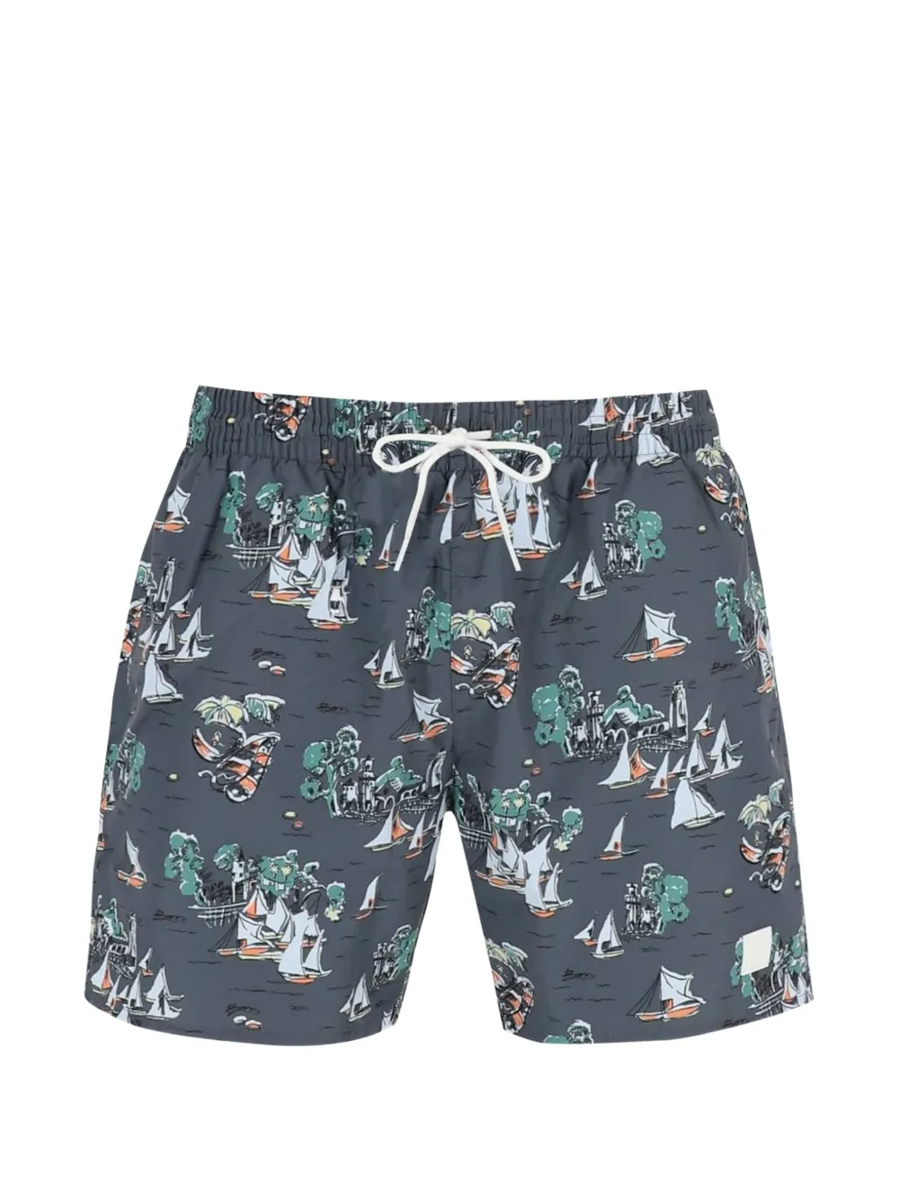 BOSS Piranha Badeshorts mit Print - Grau