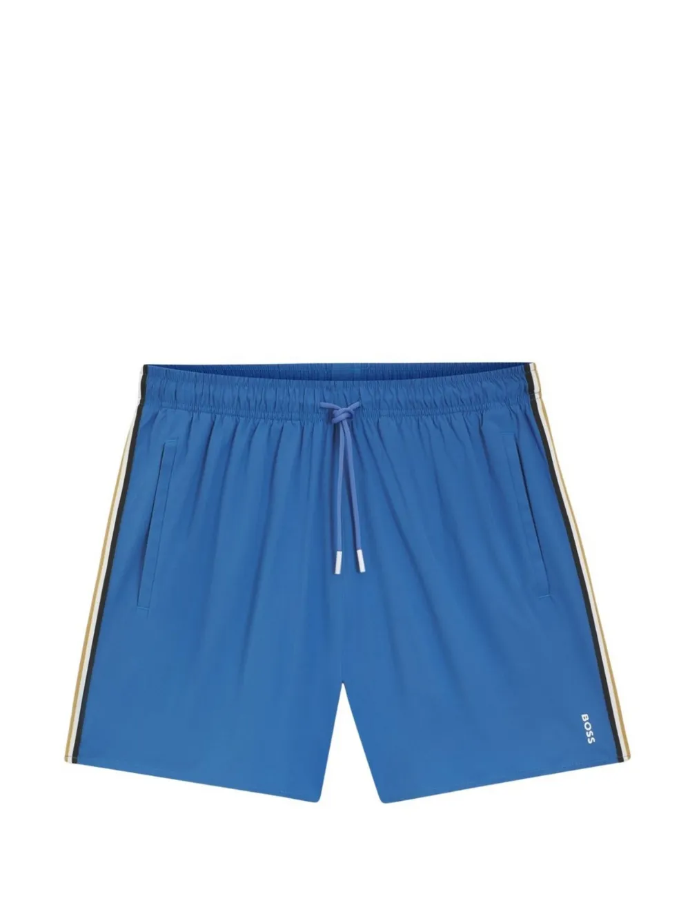 BOSS Gestreifte Badeshorts - Blau