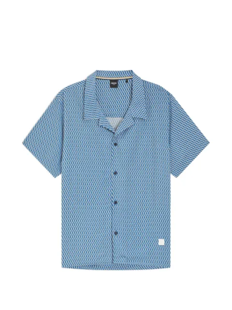 BOSS diamond-pattern short-sleeve shirt