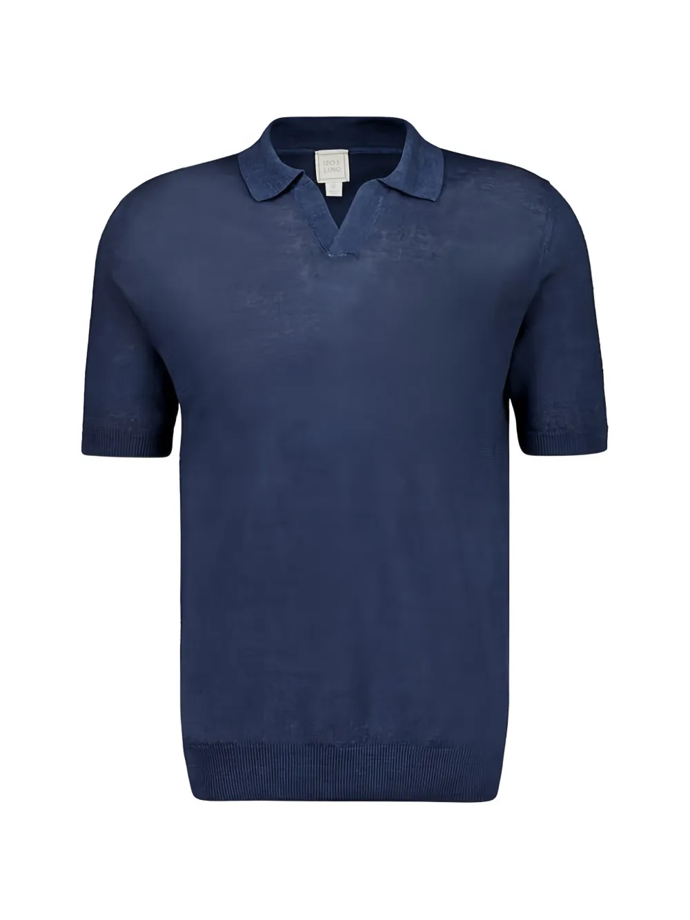 120% Lino Marine V-neck T-shirt - Blu