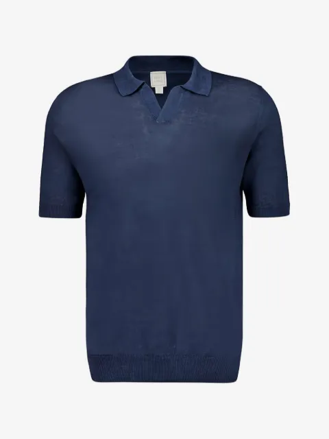 120% Lino Marine V-neck T-shirt