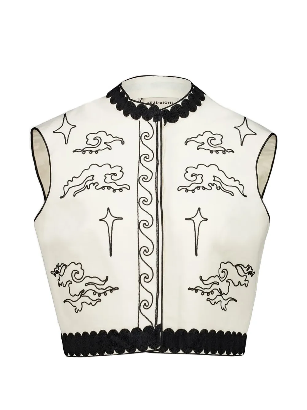 Zeus+Dione star embroidered sleeveless vest - Bianco