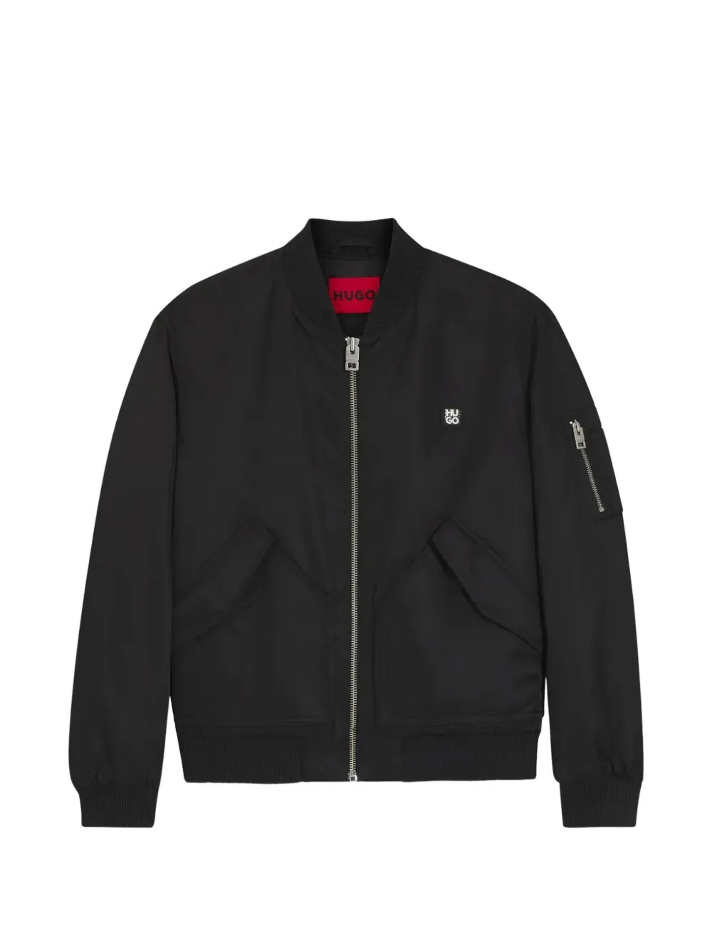 HUGO logo-plaque bomber jacket - Nero
