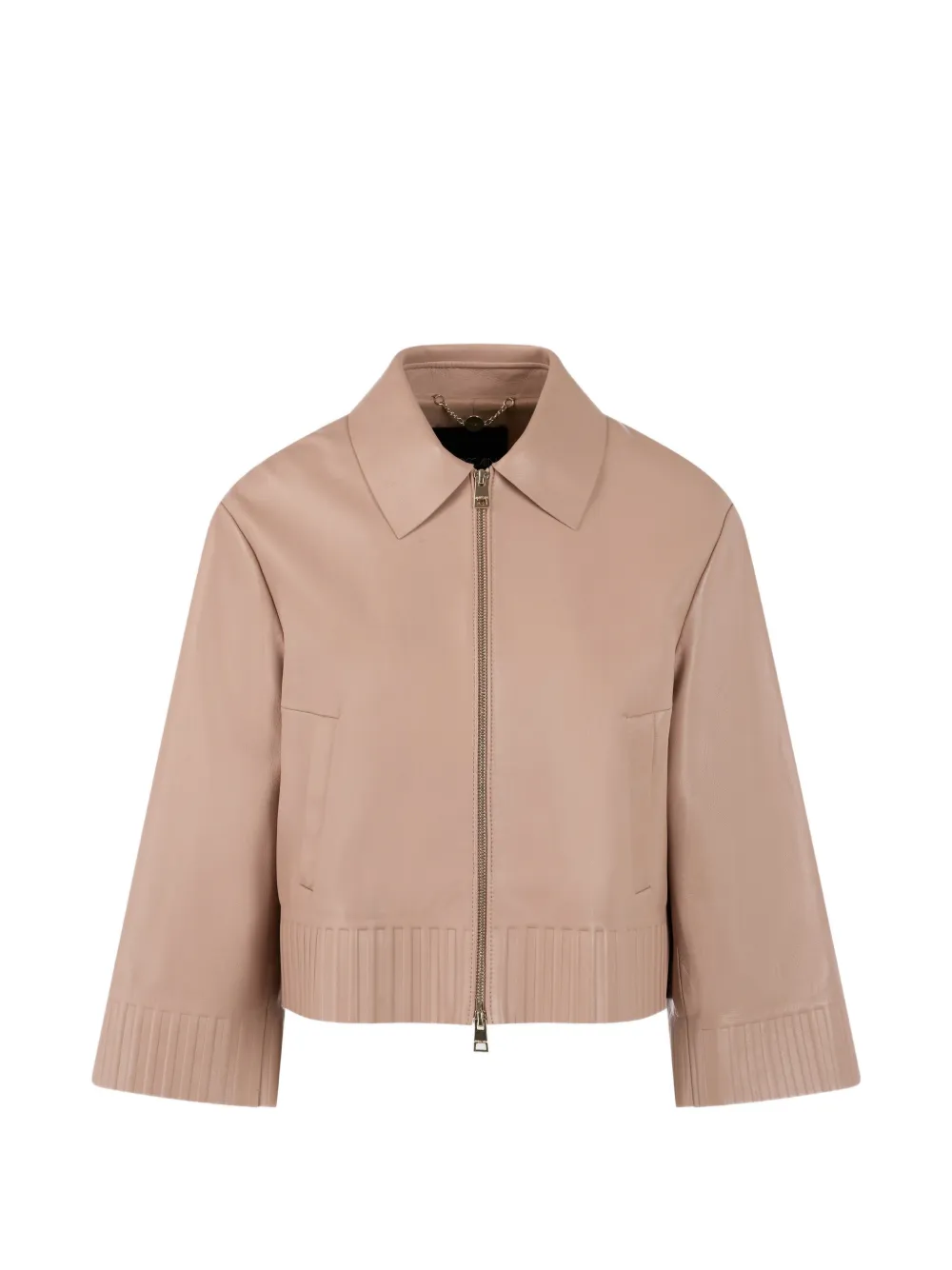 Marccain Rethink Together Ribbed Collar Jacket In Brown
