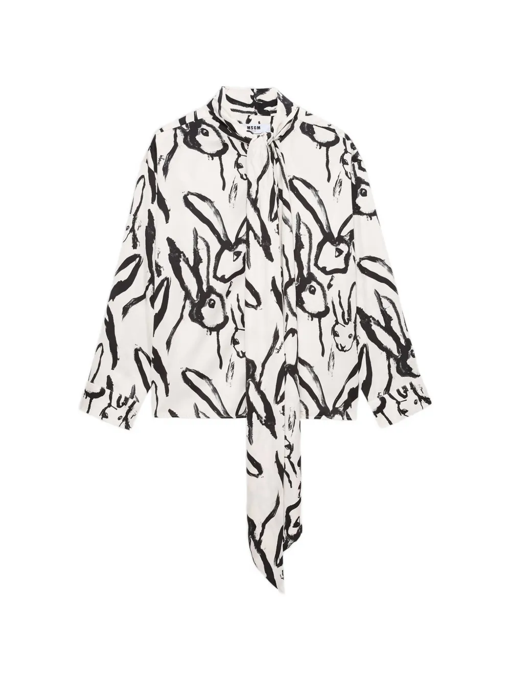 MSGM tie print SHIRT - Bianco