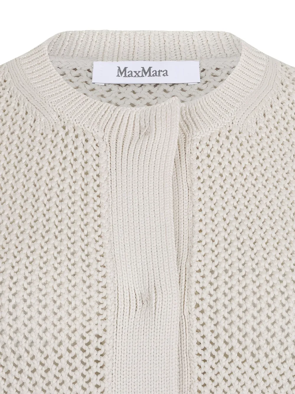 Max Mara Nome opengebreide spencer met knopen Beige