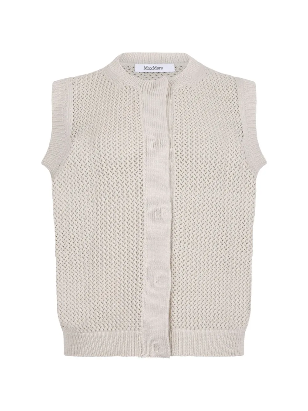 Max Mara Nome open knit button vest - Neutrals
