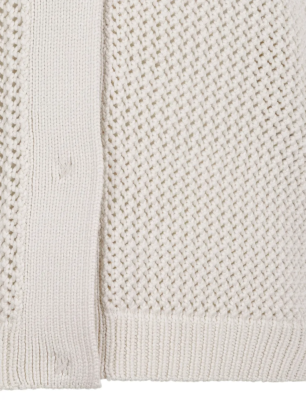  Max Mara Nome Open Knit Button Vest - Neutrals 