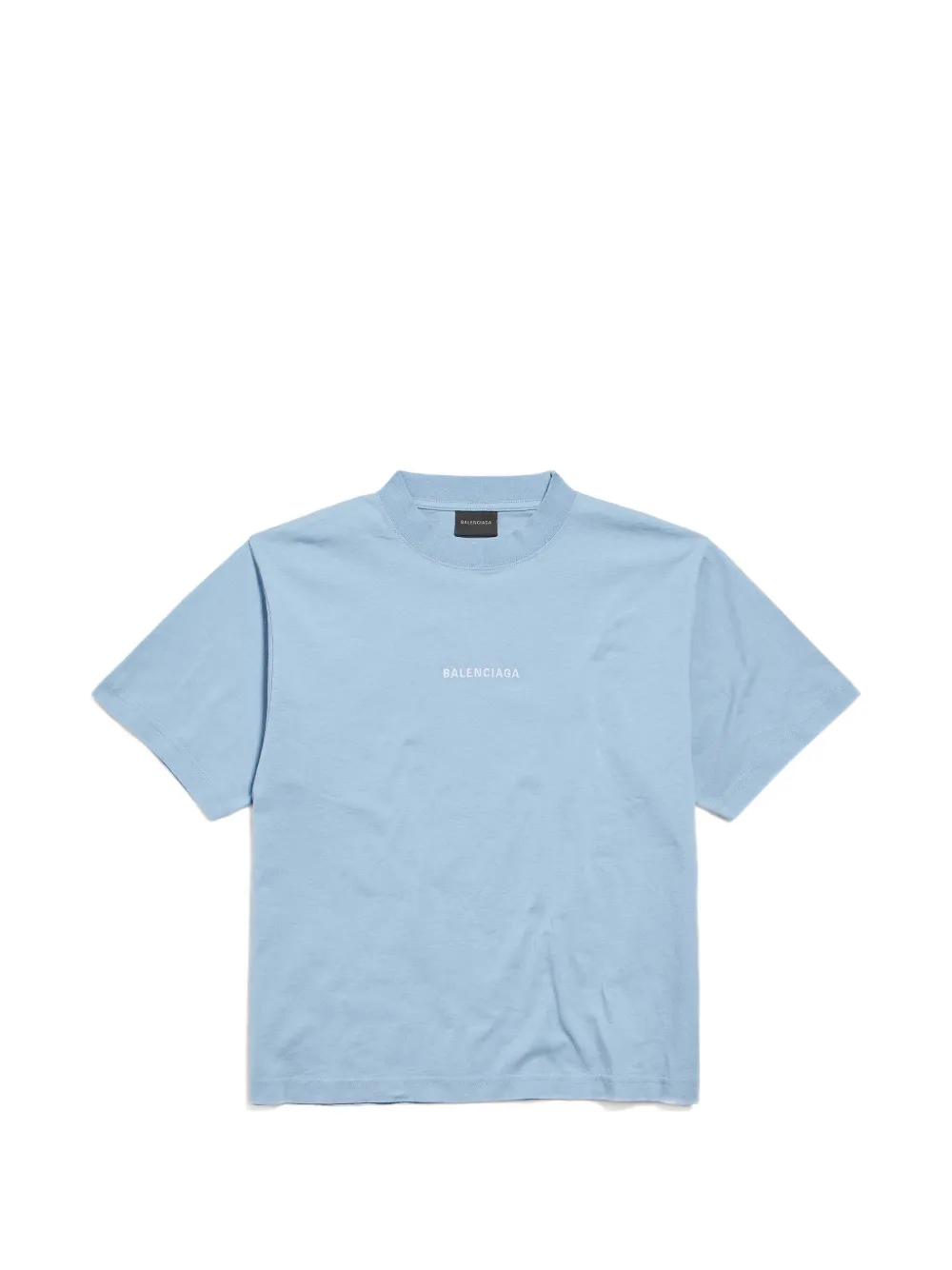 Balenciaga Logo Embroidered Cotton Jersey T-shirt In Blue