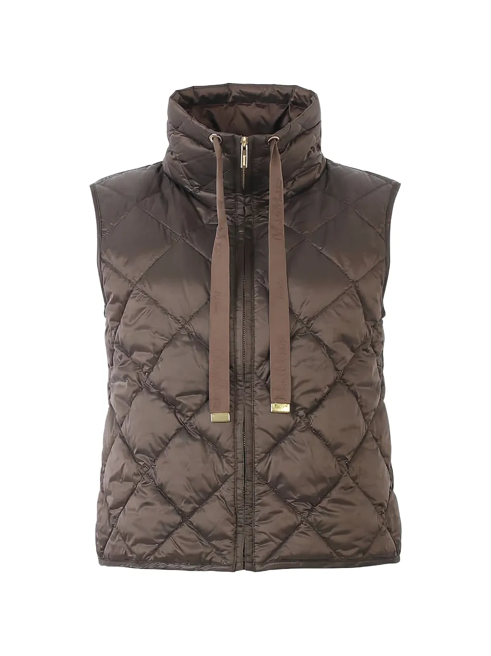 'S Max Mara Tregic quilted funnel neck gilet - Marrone