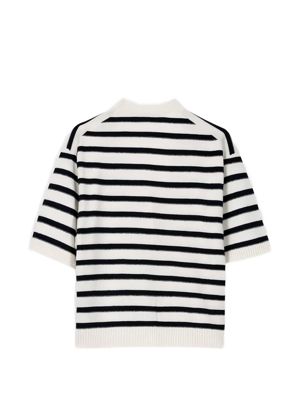  Luisa Cerano Striped Short-sleeve Cardigan - White 