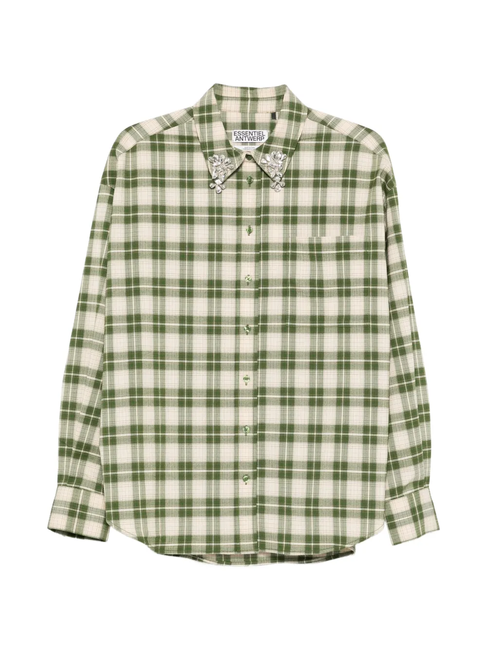 Essentiel Antwerp plaid embellished shirts - Grün