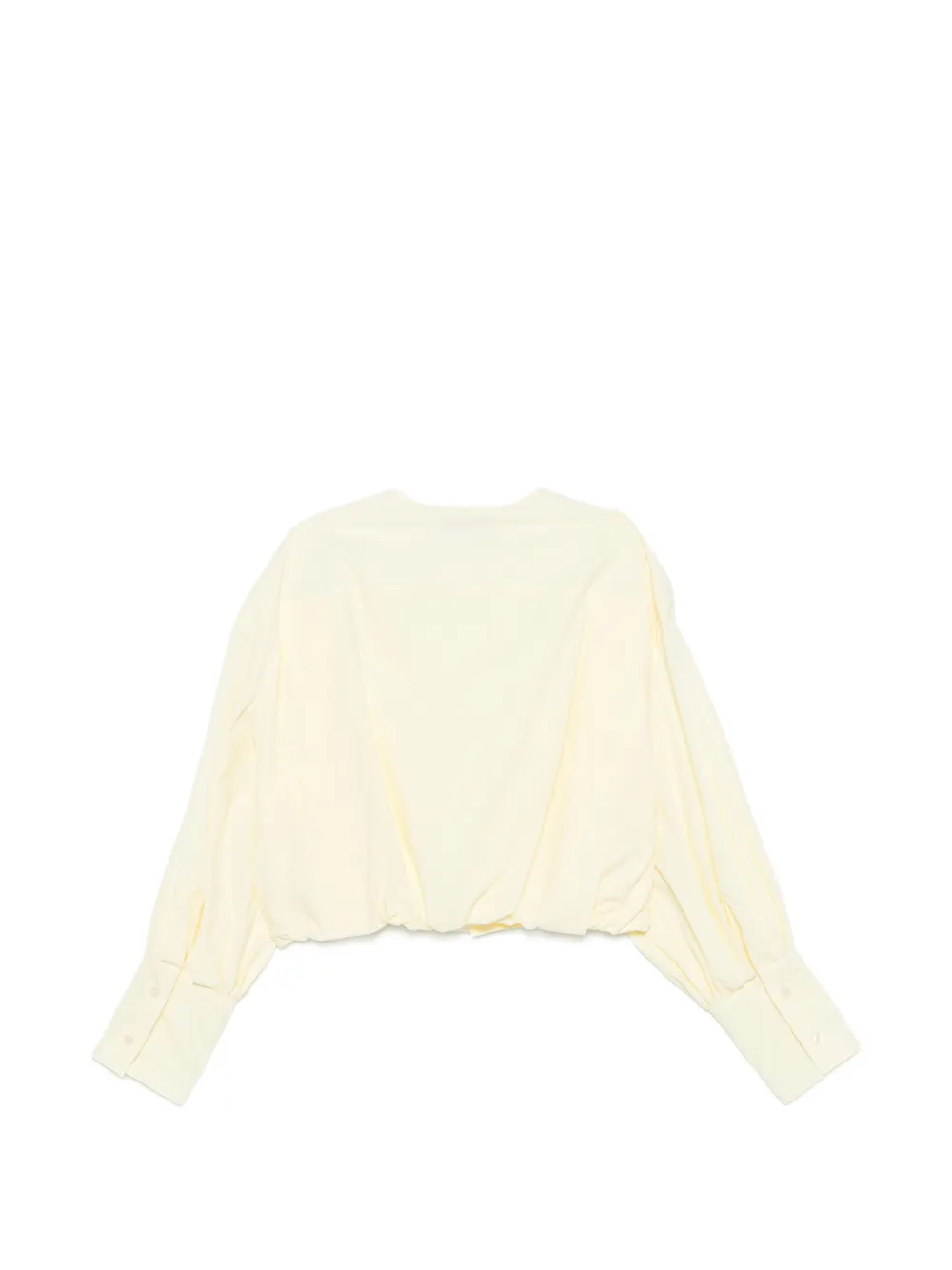  Thelatest Cropped Long-sleeve Top - Yellow 