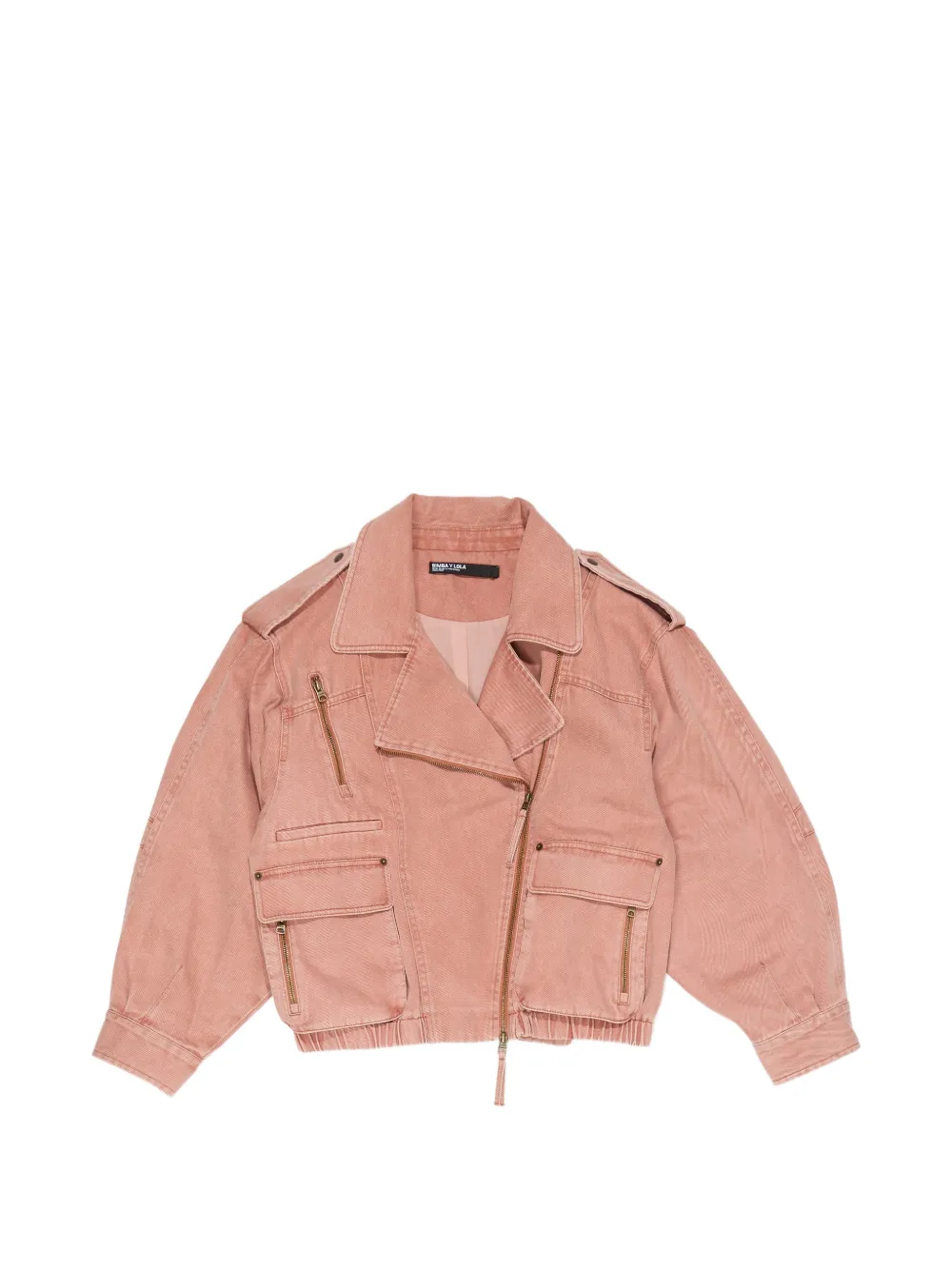 Bimba y Lola Giacca denim con zip - Rosa