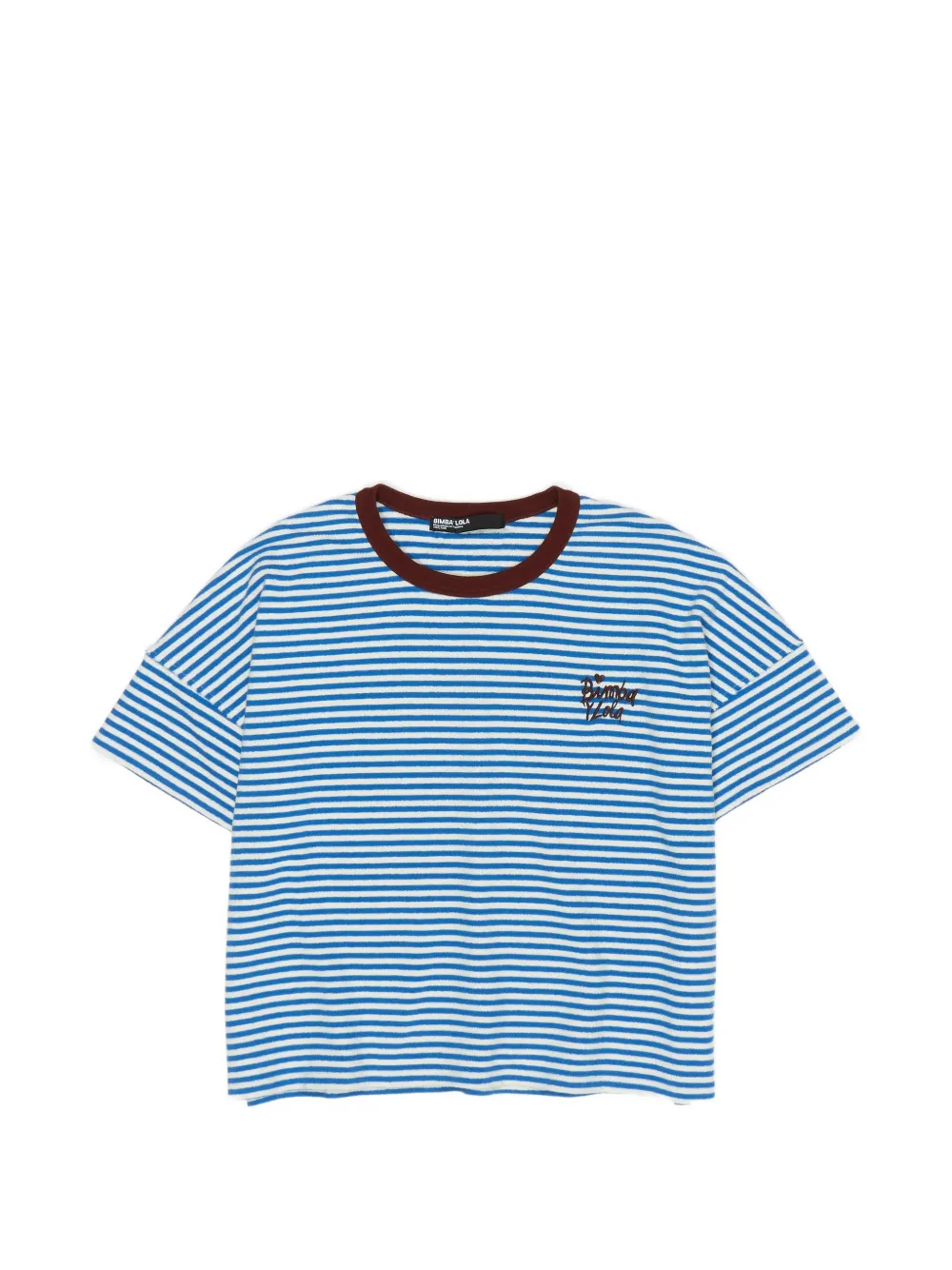 Bimba y Lola T-shirt a righe con ricamo - Blu