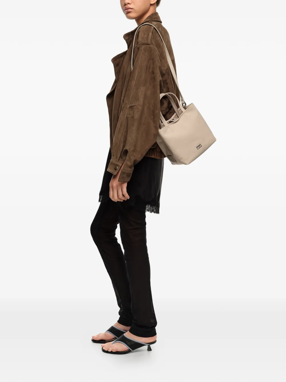 Bimba y Lola Medium shopper met logodetail Beige