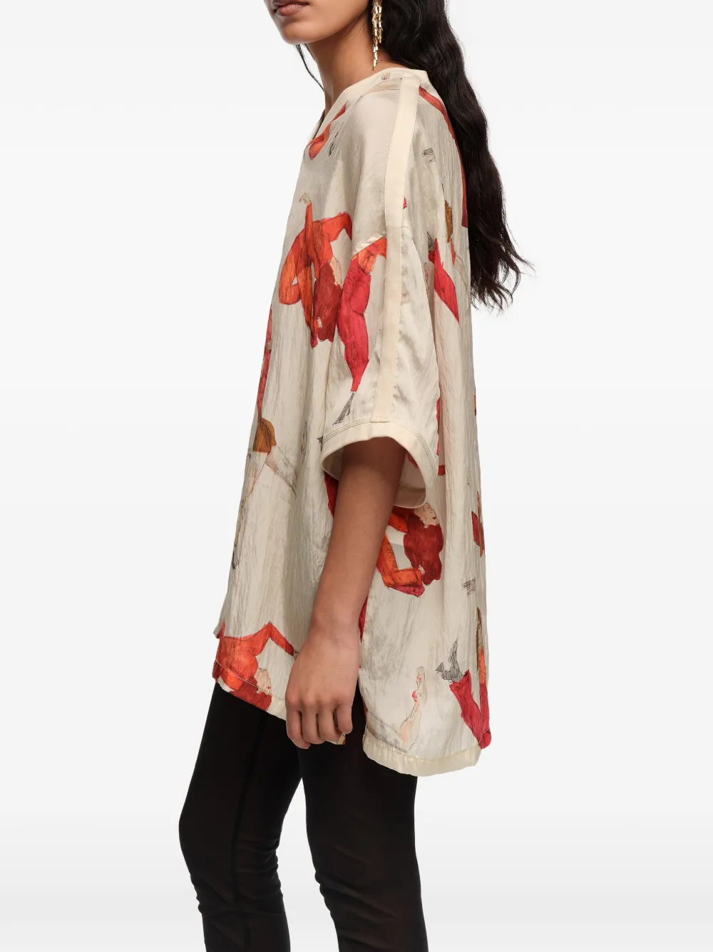 Dancer-Print V-Neck T-Shirt