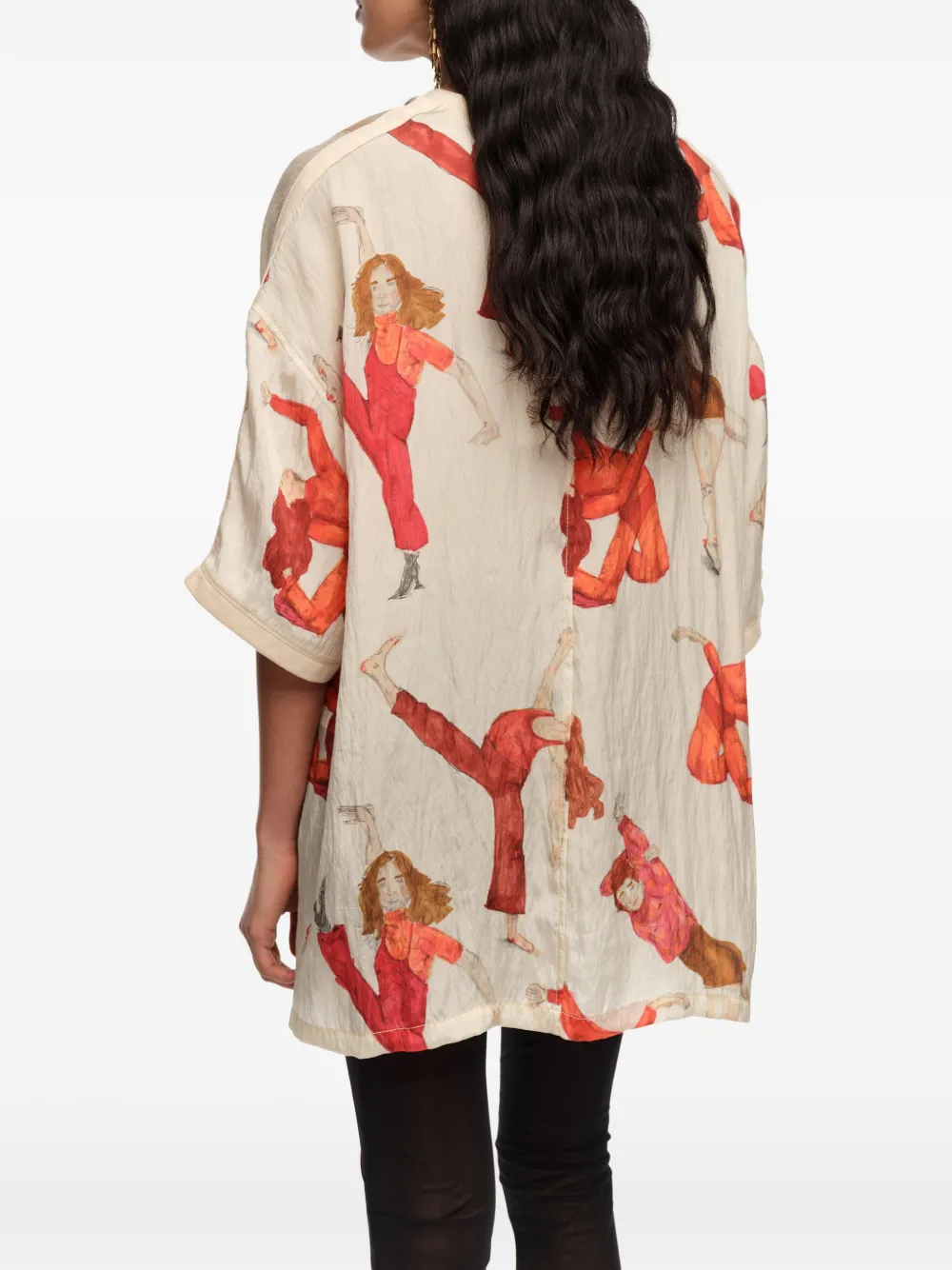 Dancer-Print V-Neck T-Shirt