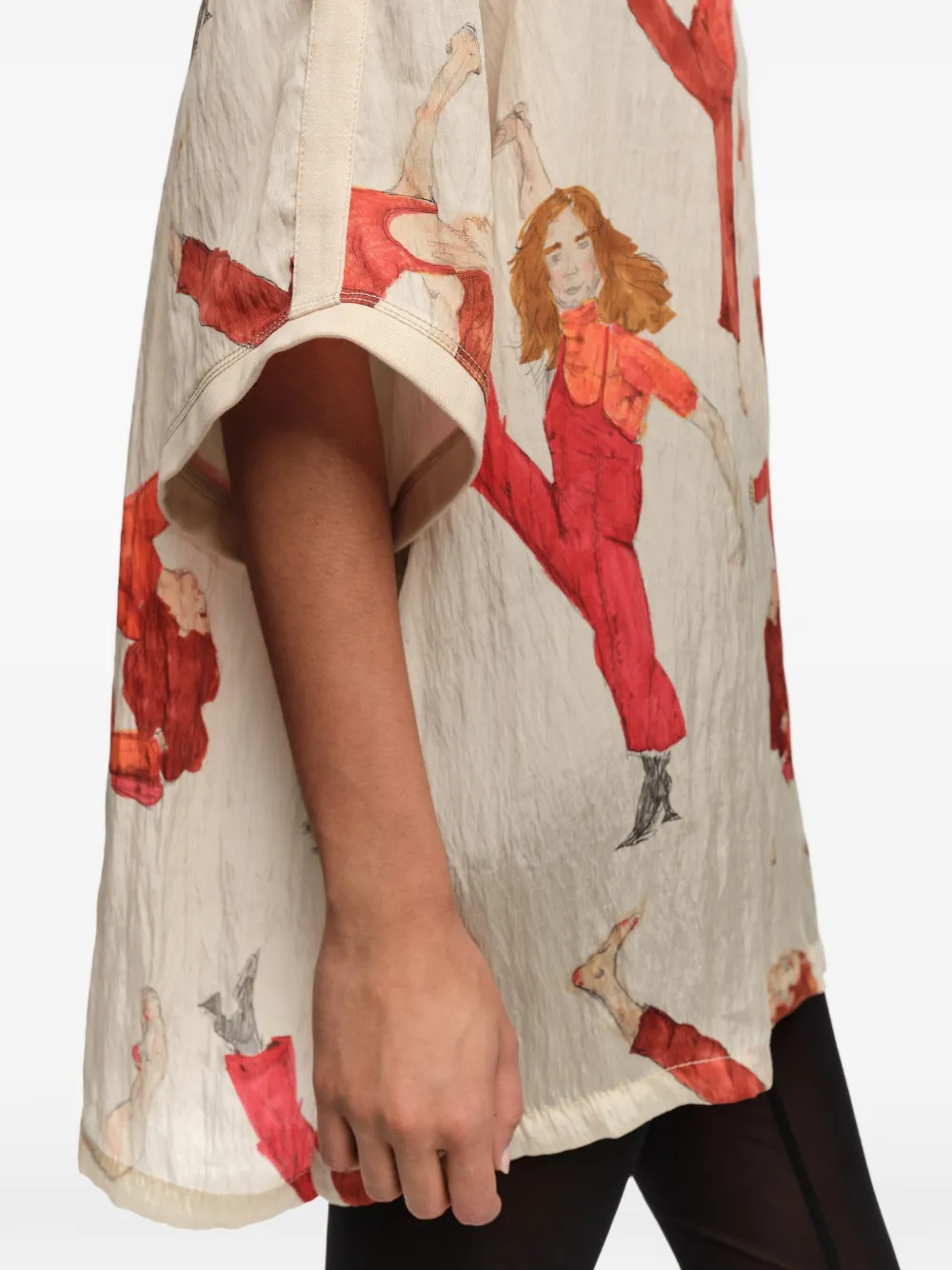 Dancer-Print V-Neck T-Shirt