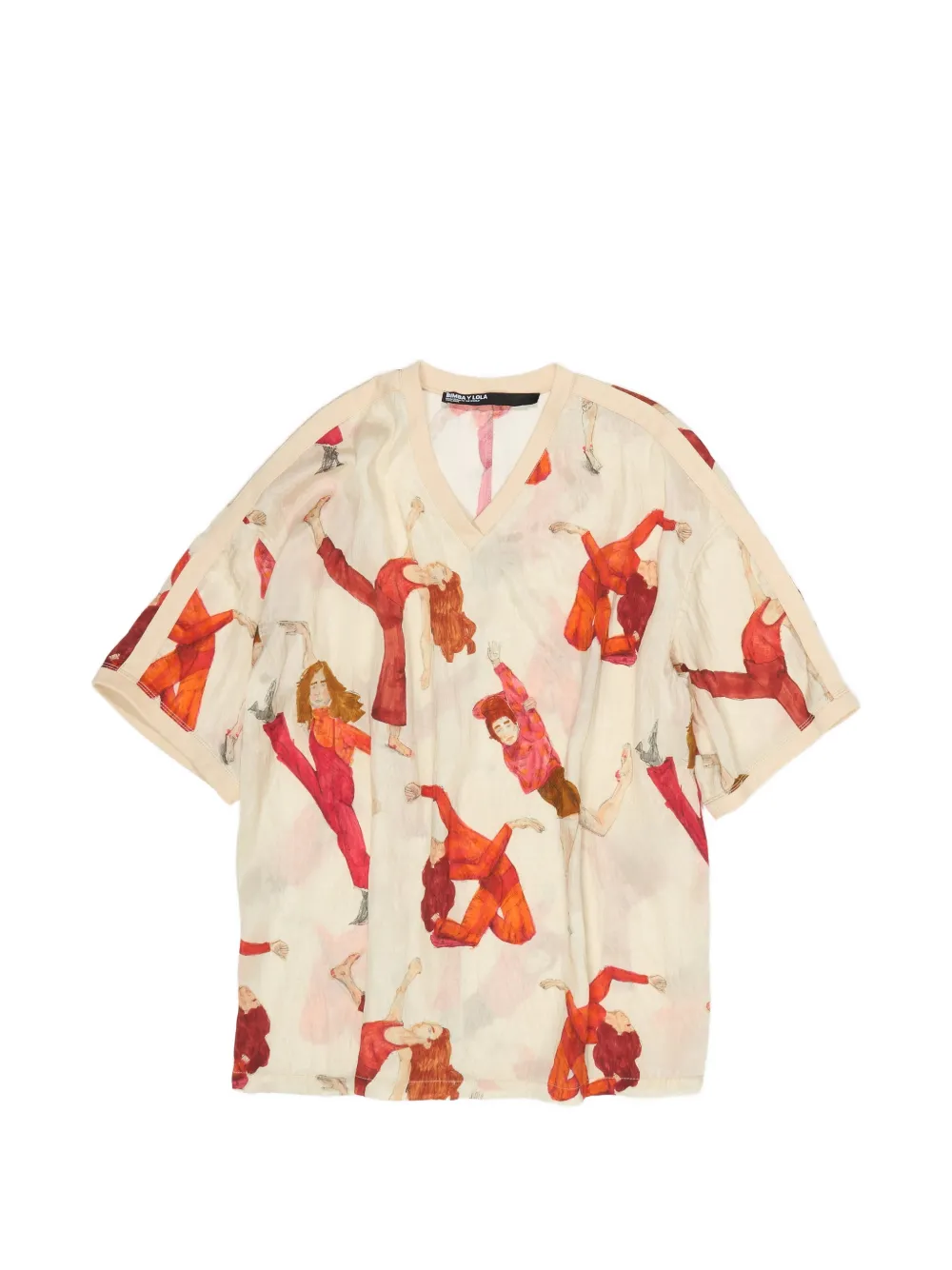 Bimba y Lola T-shirt con scollo a V - Toni neutri