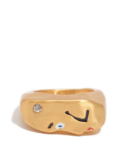 Bimba y Lola Face crystal-embellishment ring