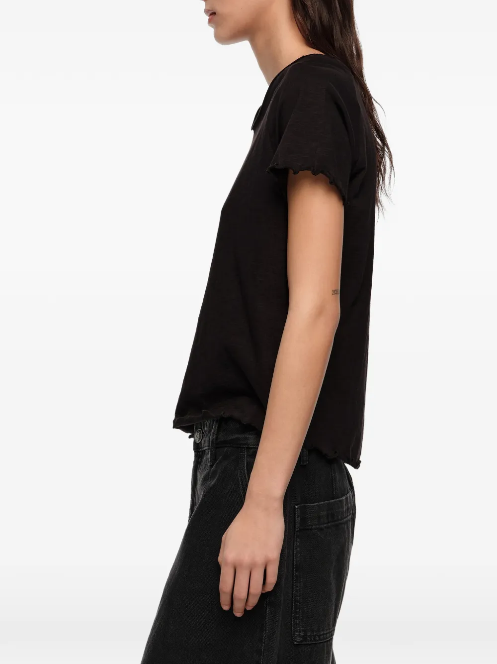 BIMBA Y LOLA T-shirt met opgerolde afwerking Zwart