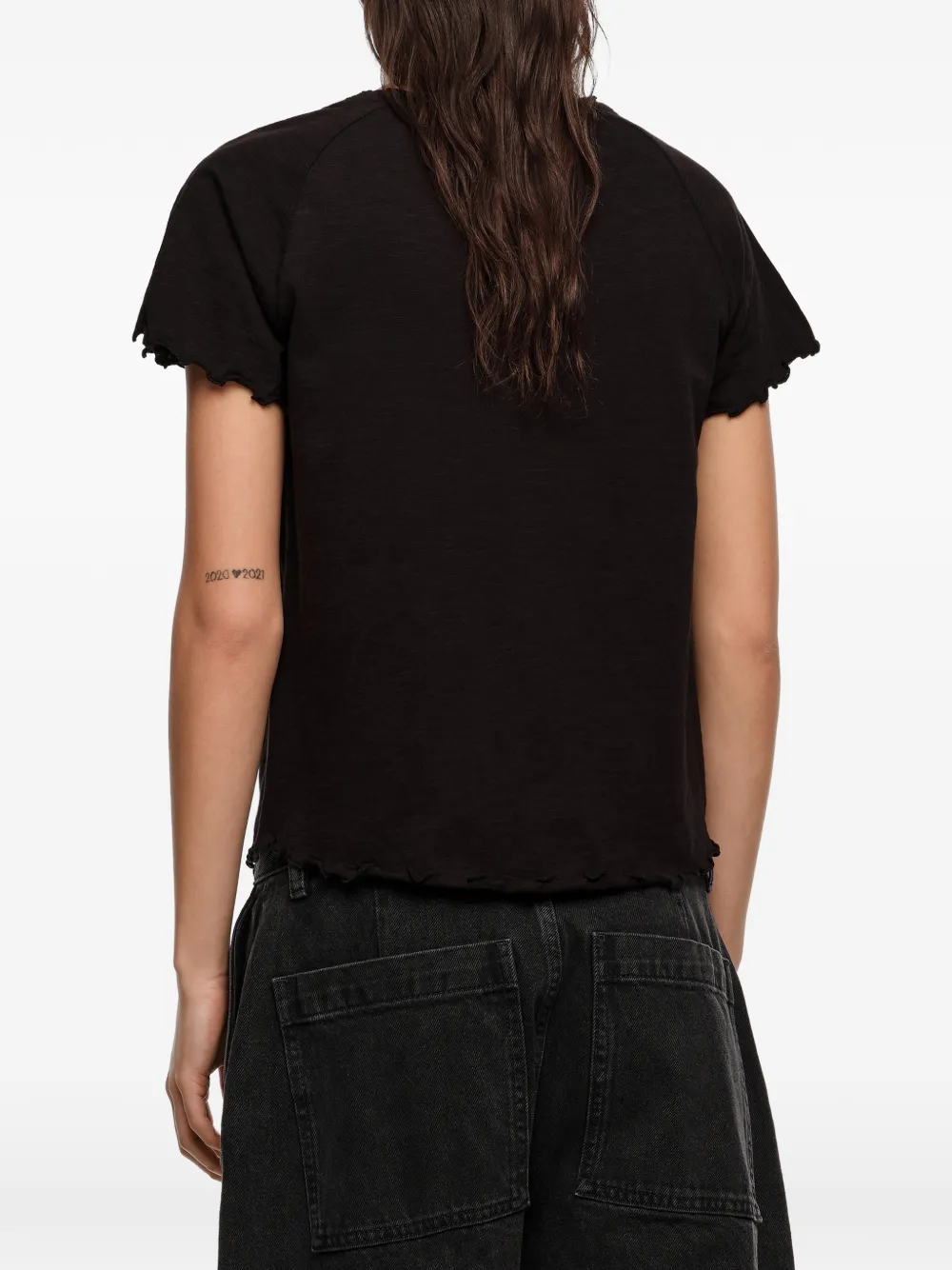 BIMBA Y LOLA T-shirt met opgerolde afwerking Zwart