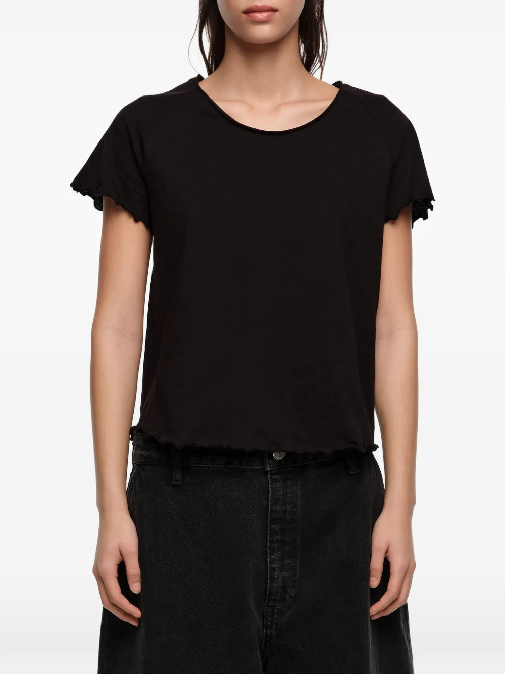BIMBA Y LOLA T-shirt met opgerolde afwerking Zwart