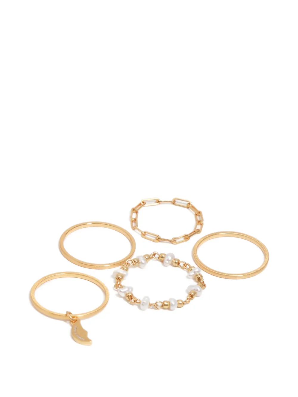 BIMBA Y LOLA Set di cinque anelli Moon - Oro