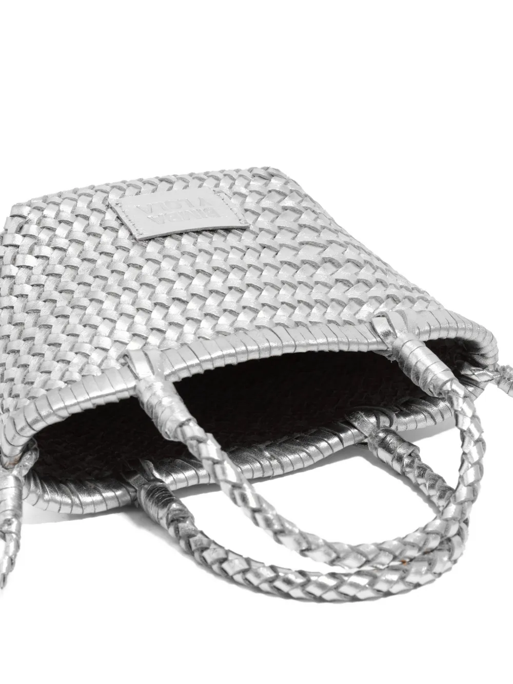 BIMBA Y LOLA Geweven leren shopper met handgrepen Zilver