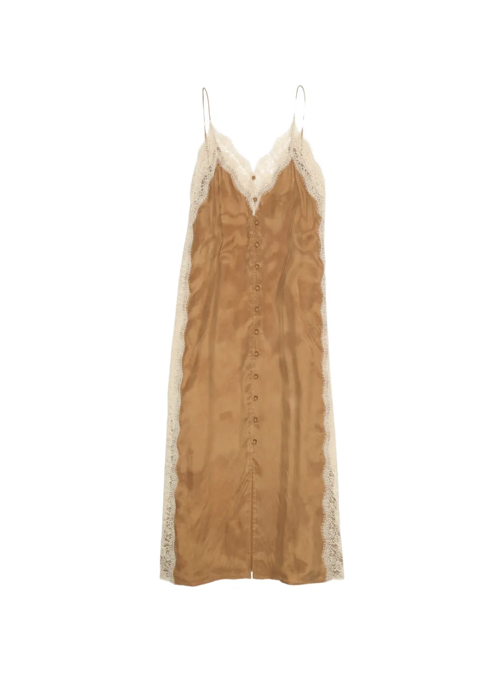 Bimba y Lola Abito midi con dettagli in pizzo - Toni neutri