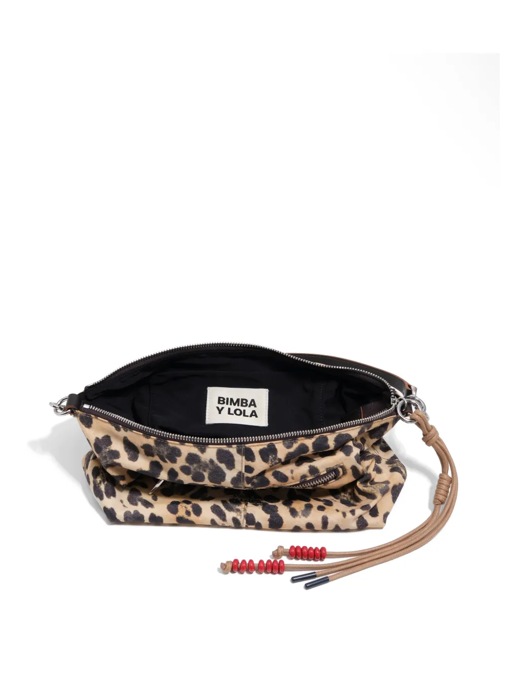 BIMBA Y LOLA Trapecio schoudertas met luipaardprint Beige