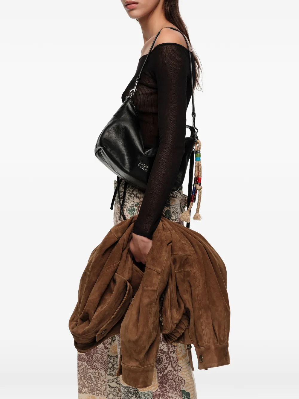Bimba y Lola Barrel broek met grafische print Beige