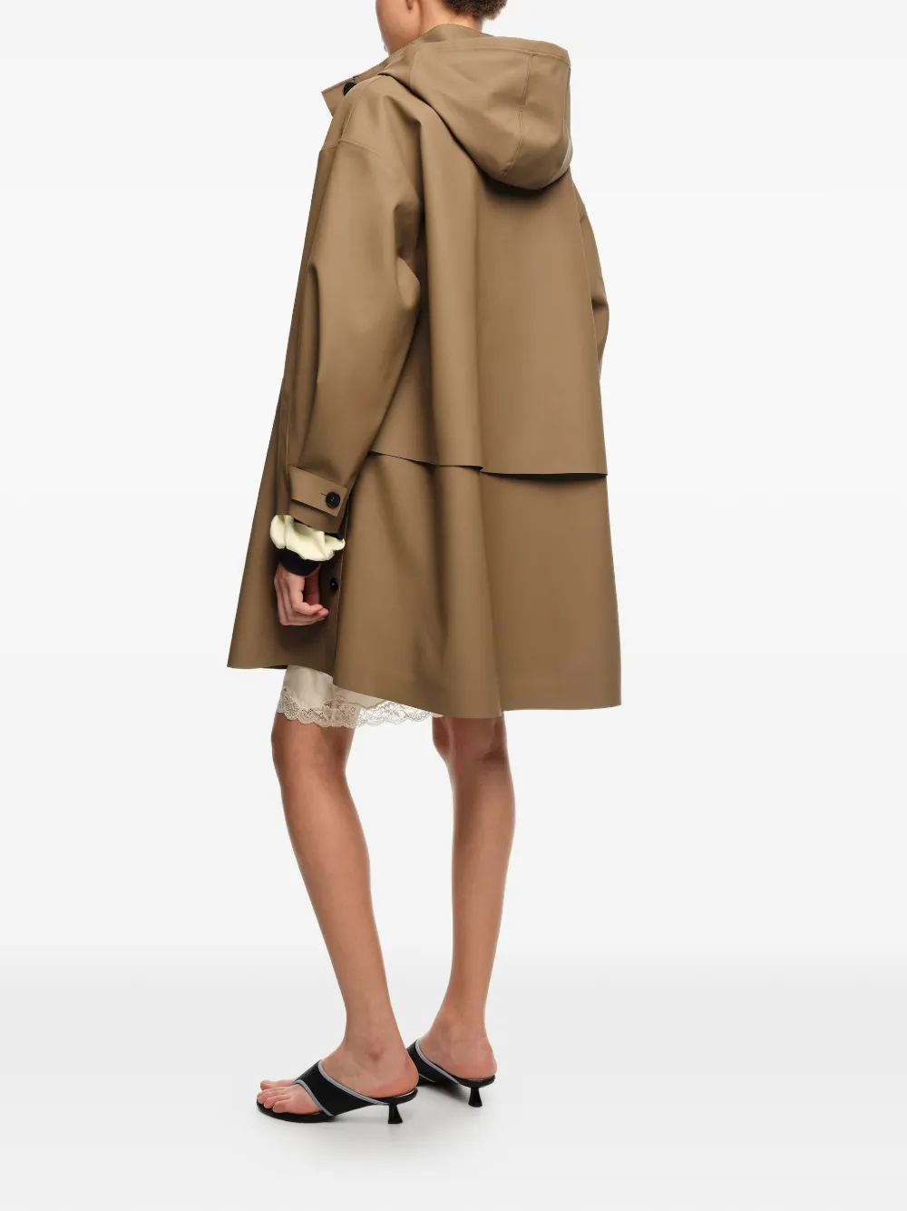 Buttoned Hooded Coat