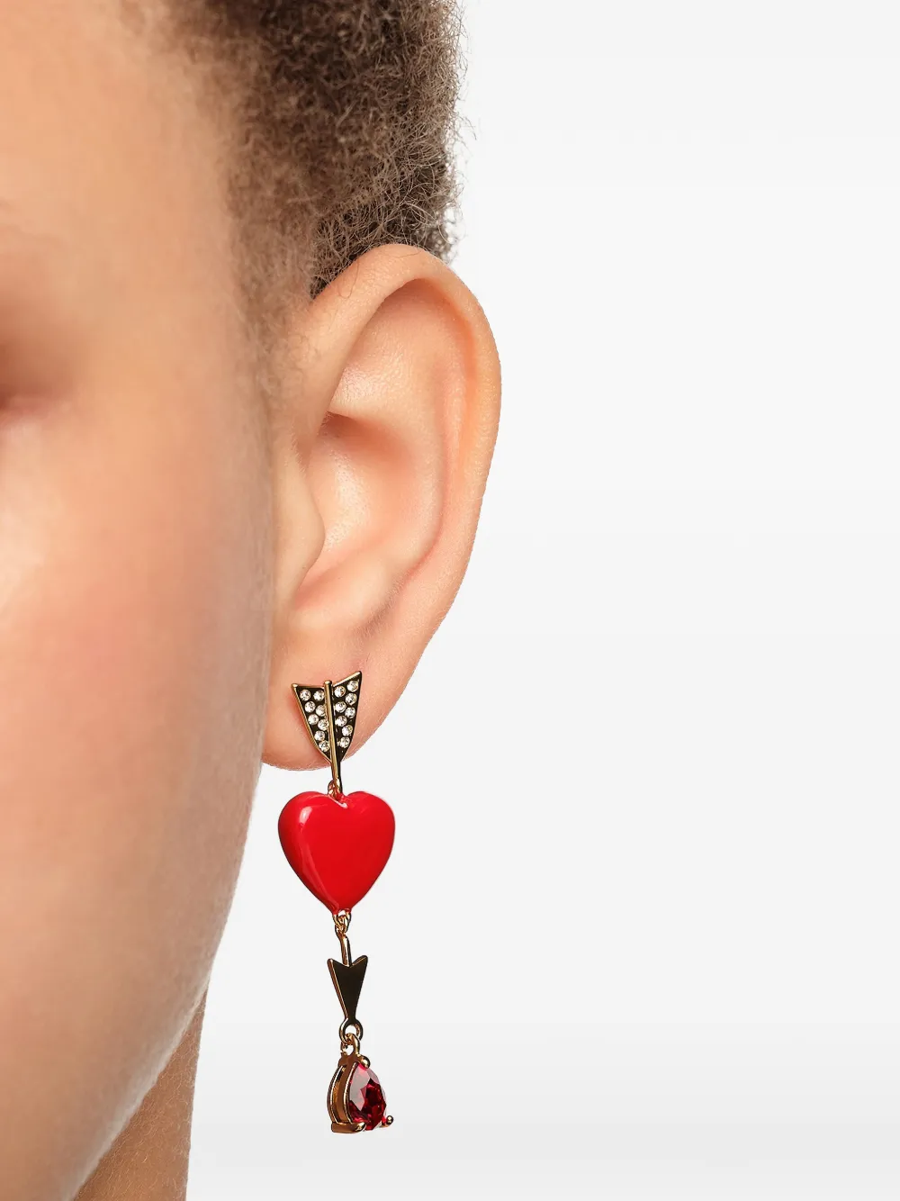 Heart And Arrow Crystal-Embellishments Earrings
