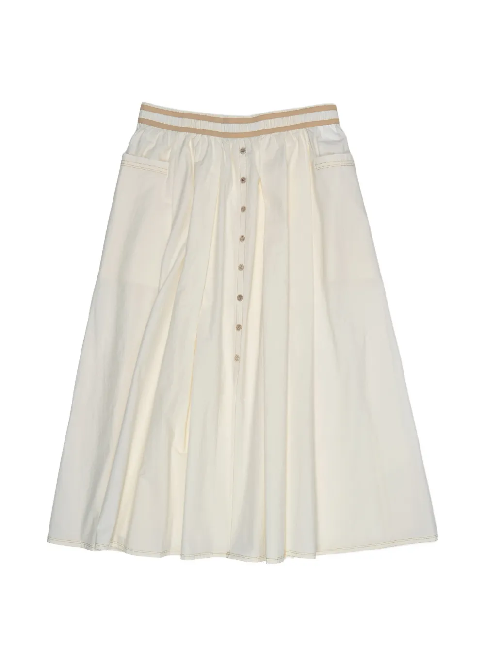 Bimba y Lola Gonna midi con bottoni - Bianco