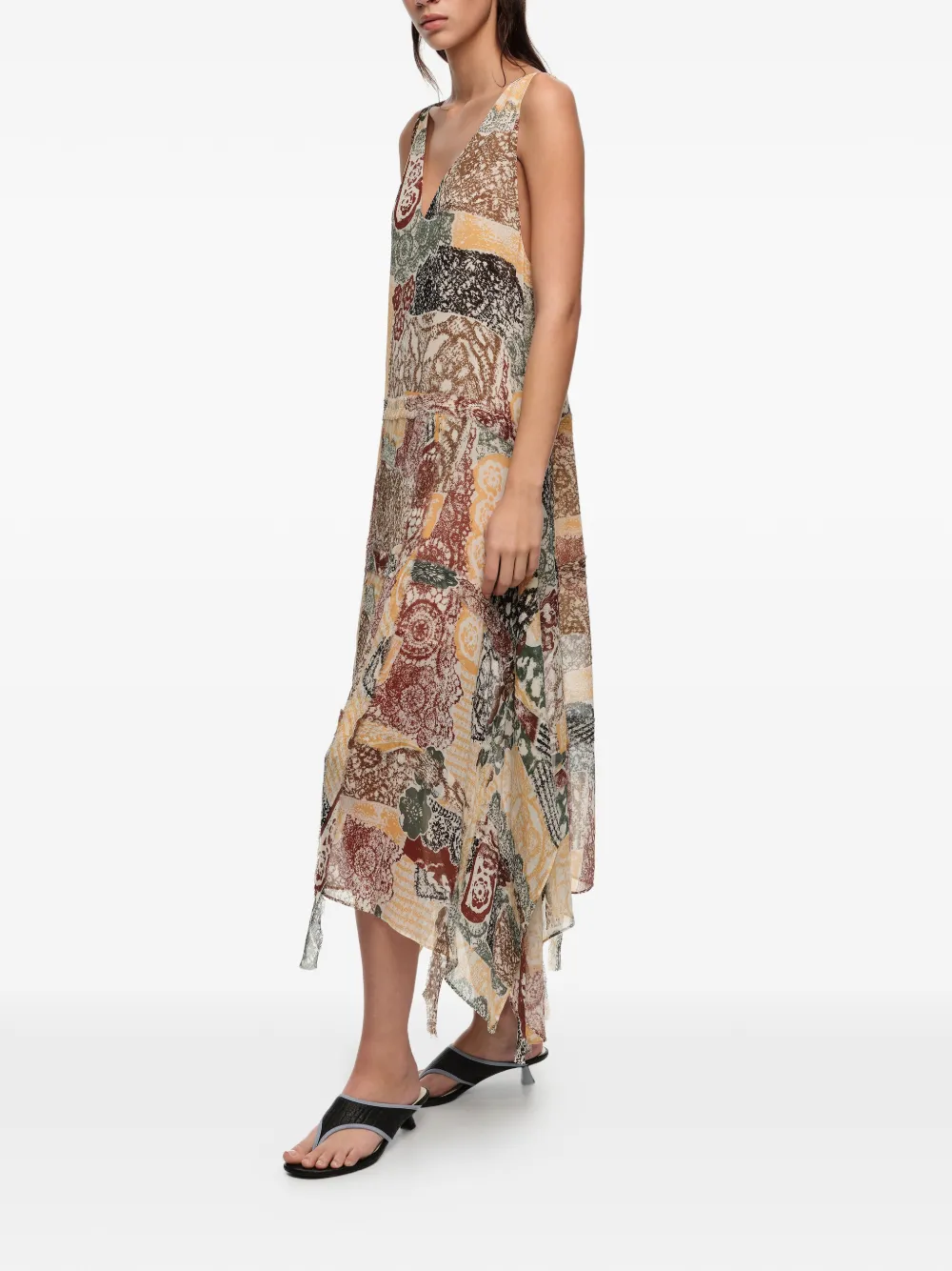  Bimba Y Lola Printed Midi Dress - Neutrals 
