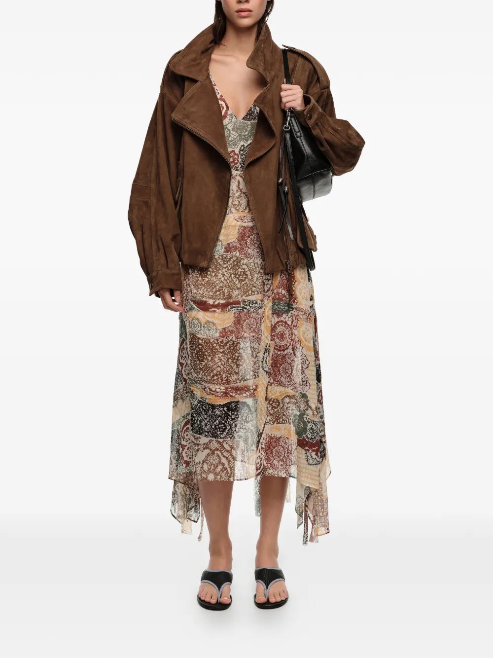  Bimba Y Lola Printed Midi Dress - Neutrals 